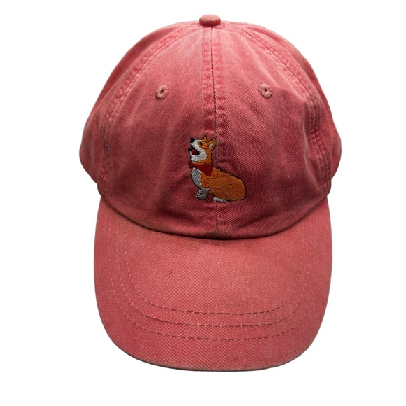 Adams Pink Dad Hat Embroidered Corgi Dog Adjustable Strapback Cap - Picture 2 of 10